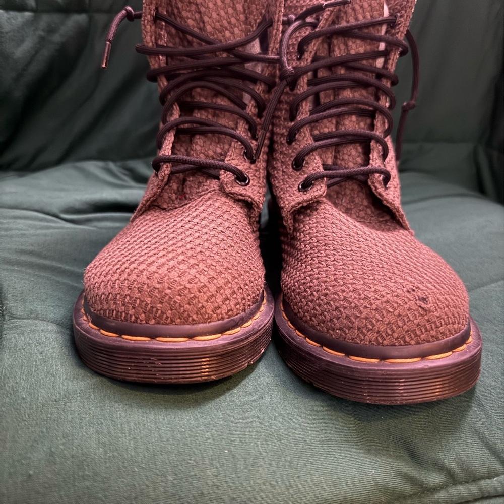 Dr. Martens Olive Green Combat Boots with Durable Sole